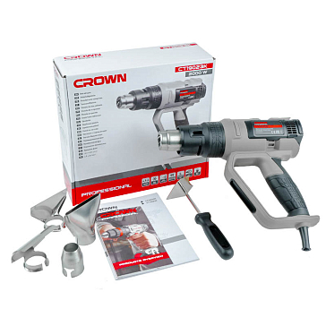 Изображение товара Мощный бытовой фен Crown CT19023K с регулировкой температуры и насадками