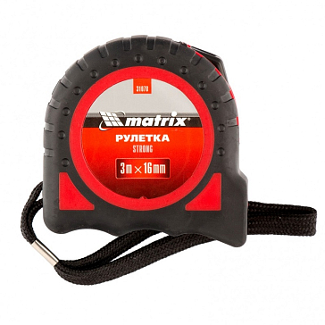 Изображение товара Рулетка Matrix Strong 31078 3 м 16 мм обрезиненный корпус