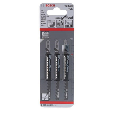 Изображение товара Лобзиковые пилки Bosch T 244 D HCS 2608630879 для дерева 3 шт