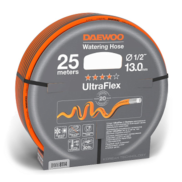 Изображение товара Шланг Daewoo UltraFlex DWH 8114 25 м армированный ПВХ 1/2 дюйма