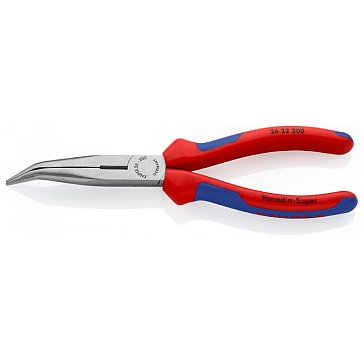 Изображение товара Длинногубцы с резцом Knipex KN-2622200 (изогнутый профиль, вес 0.2 кг, двухкомпонентные рукоятки)