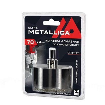 Изображение товара Коронка алмазная Metallica Ultra 901915 для плитки 70х70 мм