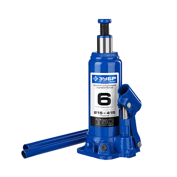 Изображение товара Домкрат гидравлический бутылочный Зубр Профессионал 43060-6-K_z01 T50, 6т, 215-415мм, в кейсе