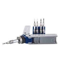 Отвертка реверсивная складная Кобальт 245-466 с набором насадок