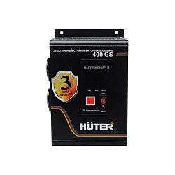Стабилизатор напряжения Huter 400GS 63/6/12 (для дачи, однофазный, настенная установка, диапазон входа 110-260 вольт, 350 ВА)
