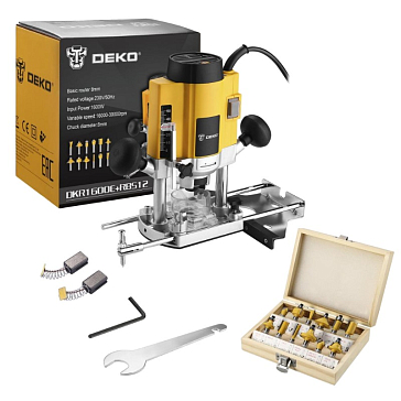 Изображение товара Фрезер Deko DKR1600E 063-4221 универсальный для дерева с набором фрез RBS12