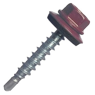 Изображение товара Саморез кровельный Starfix SMC3-32226-150, 4.8х70 мм, цинк, шайба с прокл., PT1, RAL 3005 (150 шт в карт. уп.) 