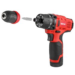 Аккумуляторная дрель-шуруповерт Wortex BD 1215 LiSET 1326470, в чемодане