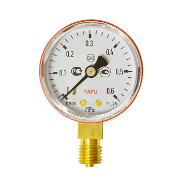 Изображение товара Манометр YAFU для редуктора: Пропан, 6 атм, радиальное соединение