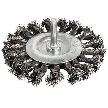 Изображение товара Кордщетка Практика 242-885 диаметр 100 мм для дрели витая сталь