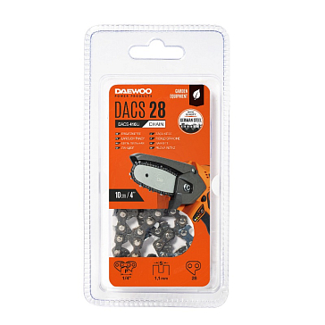 Изображение товара Цепь пильная Daewoo DACS 28 для древесины, 10 см, 28 звеньев