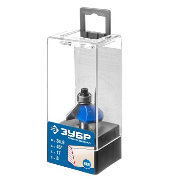 Изображение товара Фреза кромочная калевочная №9 Зубр Профессионал 34.9x16 мм для деревообработки