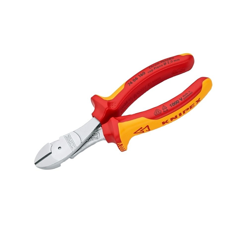 Кусачки боковые особой мощности KNIPEX, хромированные 160 mm, KN-7406160 в Кинешме