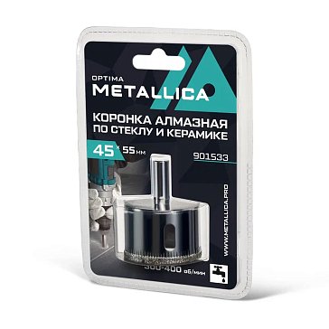 Изображение товара Коронка алмазная Metallica Optima 901557 для стекла и плитки 55 мм
