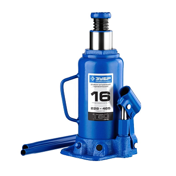 Изображение товара Домкрат гидравлический бутылочный Зубр Профессионал 43060-16_z01 T50, 16т, 228-465мм,