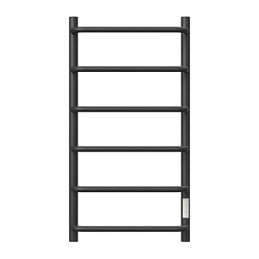 Изображение товара Полотенцесушитель электрический Point PN08848B П6, Ника, 400x800, диммер справа, черный, 6 перекладин