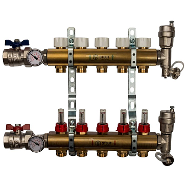 Изображение товара Распределительный коллектор с расходомерами Stout SMB 0473 000005, 5 выходов