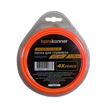 Изображение товара Леска для триммера Hanskonner HK3535-3.0-S4-15