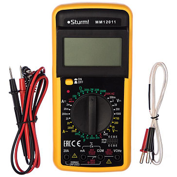 Изображение товара Мультиметр Sturm MM12011 - цифровой измерительный прибор для электроработ
