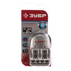 Зарядное устройство Зубр для никель-металлгидридных (Ni-Mh) аккумуляторов, 4хААА/АА 59233-4