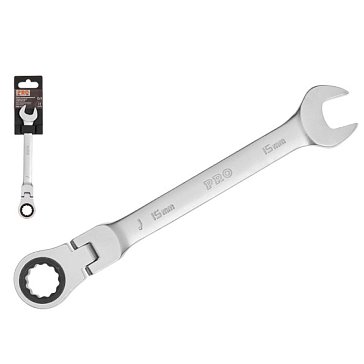 Изображение товара Ключ комбинированный Pro Startul PRO-7215, 15мм трещоточный шарнирный