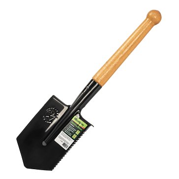 Изображение товара Саперная лопата Сибртех 61396 с деревянным черенком и зубьями