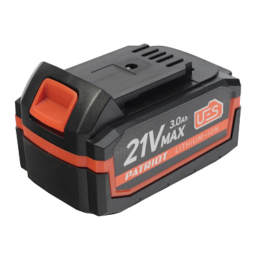 Изображение товара Батарея аккумуляторная Patriot PB BR 21V(Max) 180301123 (Li-ion, 21В, 3,0 Ач, UES, тонкая зарядка 5,5 мм)