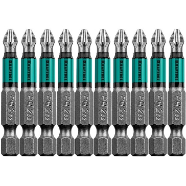 Изображение товара Биты PH2 50 мм E 1/4" Kraftool 10 шт.