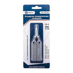 Отвертка реверсивная складная Кобальт 245-466 с набором насадок