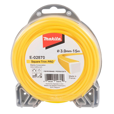Изображение товара Триммерная леска Makita E-02870, квадратная, усиленная, 3 мм х 15 м