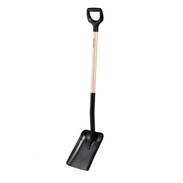 Изображение товара Лопата совковая Fiskars 1066723 с деревянным черенком