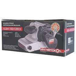 Ленточношлифовальная машина Интерскол ЛШМ-100/1200Э (сетевая, с оснасткой и аксессуарами)